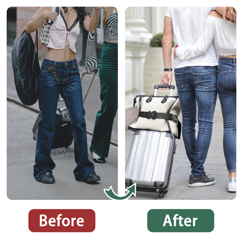Travel Belt for Luggage Stylish Adjustable Add a Bag Luggage Strap for Carry On Bag Airport Travel Accessories for Women Men