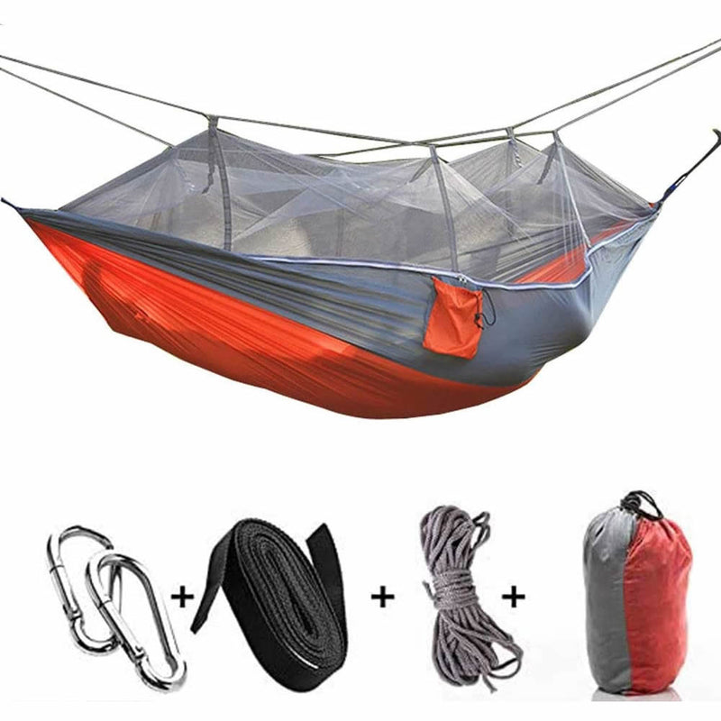 Camping Hammock with Mosquito Net Ultra Light Parachute Fabric Portable Hammock for Camping, Backpacking, Hiking